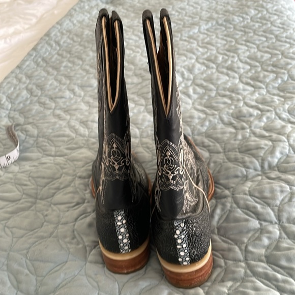 Carretta black boots, size 6 cowboy style stingray - Picture 5 of 7